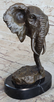 Original Milo Large Elephant Bust Bronze Sculpture Statue Wildlife Safari Decor