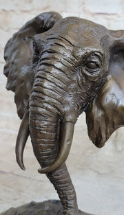 Original Milo Large Elephant Bust Bronze Sculpture Statue Wildlife Safari Decor