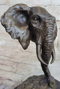 Load image into Gallery viewer, Original Milo Large Elephant Bust Bronze Sculpture Statue Wildlife Safari Decor

