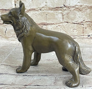 German Shepherd Puppy Dog Bronze Figurine Figure Sculpture Collectible 6