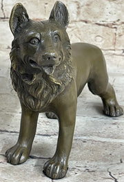 German Shepherd Puppy Dog Bronze Figurine Figure Sculpture Collectible 6