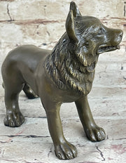 German Shepherd Puppy Dog Bronze Figurine Figure Sculpture Collectible 6