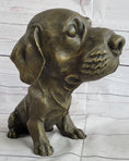 Load image into Gallery viewer, Bobble Head Style Floppy Eared Dog Cute Bronze Statue Sculpture Signed Collectible 9" x 9"
