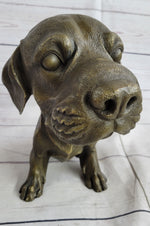 Bobble Head Style Floppy Eared Dog Cute Bronze Statue Sculpture Signed Collectible 9