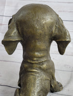 Bobble Head Style Floppy Eared Dog Cute Bronze Statue Sculpture Signed Collectible 9