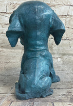 Bobble Head Style Labrador Retriever Puppy Dog Bronze Metal Figure Statue Art