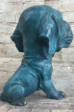 Bobble Head Style Labrador Retriever Puppy Dog Bronze Metal Figure Statue Art