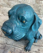 Bobble Head Style Labrador Retriever Puppy Dog Bronze Metal Figure Statue Art