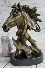 Abstract Horse Bust Bronze Statue Sculpture Modern Art Original Equestrian Decor 12