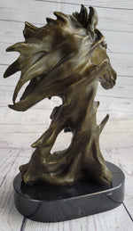 Abstract Horse Bust Bronze Statue Sculpture Modern Art Original Equestrian Decor 12