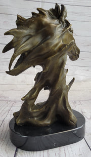 Abstract Horse Bust Bronze Statue Sculpture Modern Art Original Equestrian Decor 12