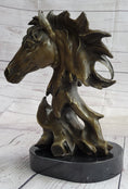 Load image into Gallery viewer, Abstract Horse Bust Bronze Statue Sculpture Modern Art Original Equestrian Decor 12" x 9"
