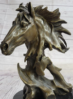 Abstract Horse Bust Bronze Statue Sculpture Modern Art Original Equestrian Decor 12
