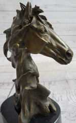 Abstract Horse Bust Bronze Statue Sculpture Modern Art Original Equestrian Decor 12