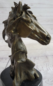 Abstract Horse Bust Bronze Statue Sculpture Modern Art Original Equestrian Decor 12