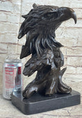 Load image into Gallery viewer, Signed Original Milo American Eagle On A Tree Branch Marble Bronze Sculpture Art
