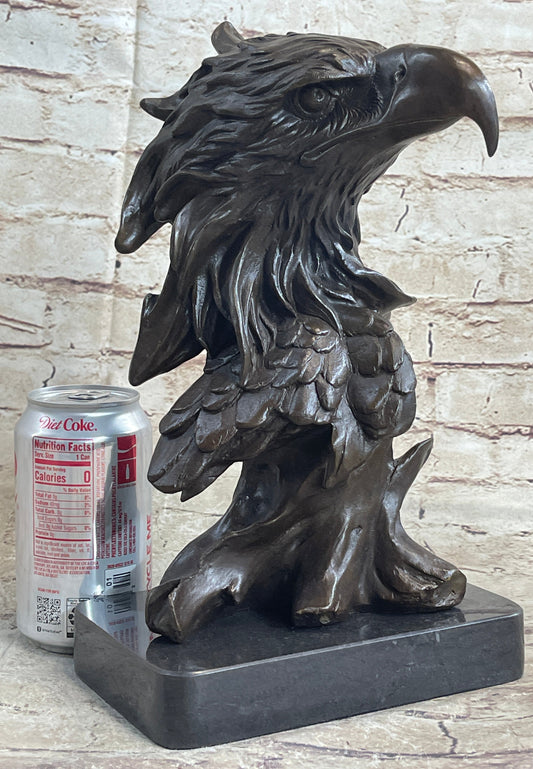 Signed Original Milo American Eagle On A Tree Branch Marble Bronze Sculpture Art