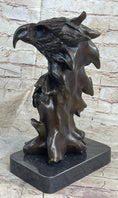 Load image into Gallery viewer, Signed Original Milo American Eagle On A Tree Branch Marble Bronze Sculpture Art
