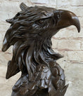 Load image into Gallery viewer, Signed Original Milo American Eagle On A Tree Branch Marble Bronze Sculpture Art
