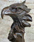 Load image into Gallery viewer, Signed Original Milo American Eagle On A Tree Branch Marble Bronze Sculpture Art
