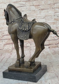 Load image into Gallery viewer, Tang Dynasty Horse Bronze Sculpture Mantle Marble Base Statue Hot Cast Figurine 14" x 12"
