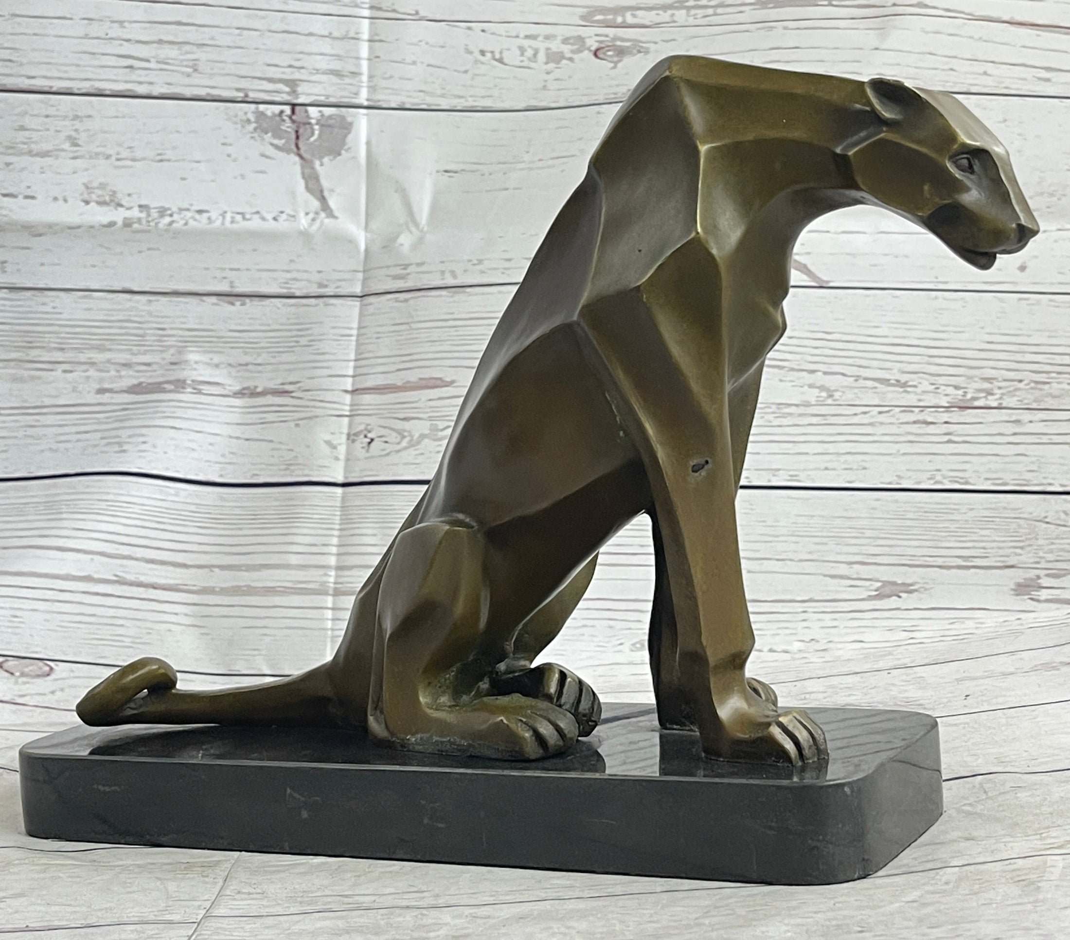 Henry Moore Modern Art Abstract Jaguar Panther Cougar Lion Bronze Sculpture Sale