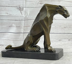 Henry Moore Modern Art Abstract Jaguar Panther Cougar Lion Bronze Sculpture Sale