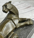 Load image into Gallery viewer, Handcrafted Henry Moore Mountain Lion Bronze Sculpture Marble Base Figurine
