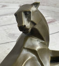 Load image into Gallery viewer, Handcrafted Henry Moore Mountain Lion Bronze Sculpture Marble Base Figurine
