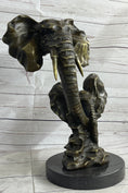 Load image into Gallery viewer, Elephant Family Abstract Bronze Bust Statue Sculpture Head Signed Modern Art 16" x 13"
