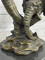 Elephant Family Abstract Bronze Bust Statue Sculpture Head Signed Modern Art 16
