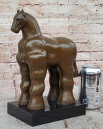 Fernando Botero Trojan Horse Abstract Bronze Statue Sculpture on Marble Base