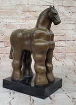 Fernando Botero Trojan Horse Abstract Bronze Statue Sculpture on Marble Base