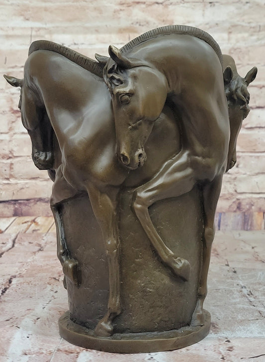 Trophy Horse Centerpiece Hot Cast by Lost Wax Horse Vase Bronze Sculpture Figure
