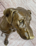 Load image into Gallery viewer, Lifelike Bronze Dog Statue – Realistic Sitting Dog Sculpture for Home or Garden Decor
