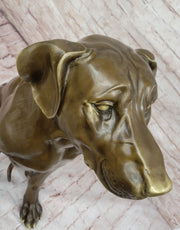 Lifelike Bronze Dog Statue – Realistic Sitting Dog Sculpture for Home or Garden Decor