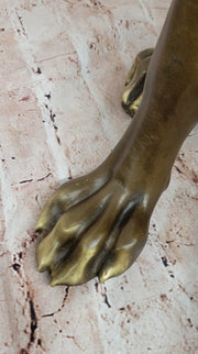 Lifelike Bronze Dog Statue – Realistic Sitting Dog Sculpture for Home or Garden Decor