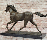 Milo Running Horse Bronze Sculpture – Realistic Equine Art on Marble Base