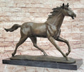 Load image into Gallery viewer, Milo Running Horse Bronze Sculpture – Realistic Equine Art on Marble Base

