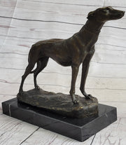 Greyhound Dog Whippet Bronze Statue Sculpture Figure Marble Base by Fremiet 13