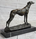 Load image into Gallery viewer, Greyhound Dog Whippet Bronze Statue Sculpture Figure Marble Base by Fremiet 13" x 10"
