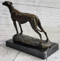 Load image into Gallery viewer, Greyhound Dog Whippet Bronze Statue Sculpture Figure Marble Base by Fremiet 13" x 10"
