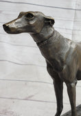 Load image into Gallery viewer, Greyhound Dog Whippet Bronze Statue Sculpture Figure Marble Base by Fremiet 13" x 10"
