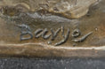 Load image into Gallery viewer, Male Lion Bronze Bust Statue Sculpture Figure on Black Marble Base Signed Barye 9" x 4"
