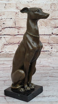 Load image into Gallery viewer, Greyhound Whippet Slender Dog Bronze Metal Modern Art Sculpture Statue Figure Marble Base
