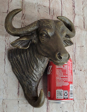 Bull Steer Buffalo Cow Cattle Bronze Metal Wall Mounted Head Original Signed Art