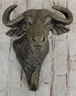 Bull Steer Buffalo Cow Cattle Bronze Metal Wall Mounted Head Original Signed Art