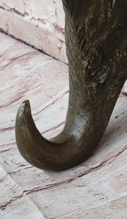 Bull Steer Buffalo Cow Cattle Bronze Metal Wall Mounted Head Original Signed Art