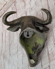 Bull Steer Buffalo Cow Cattle Bronze Metal Wall Mounted Head Original Signed Art