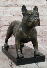 Bronze Bulldog Sculpture on Marble Base – Dog Lover Gift Decor